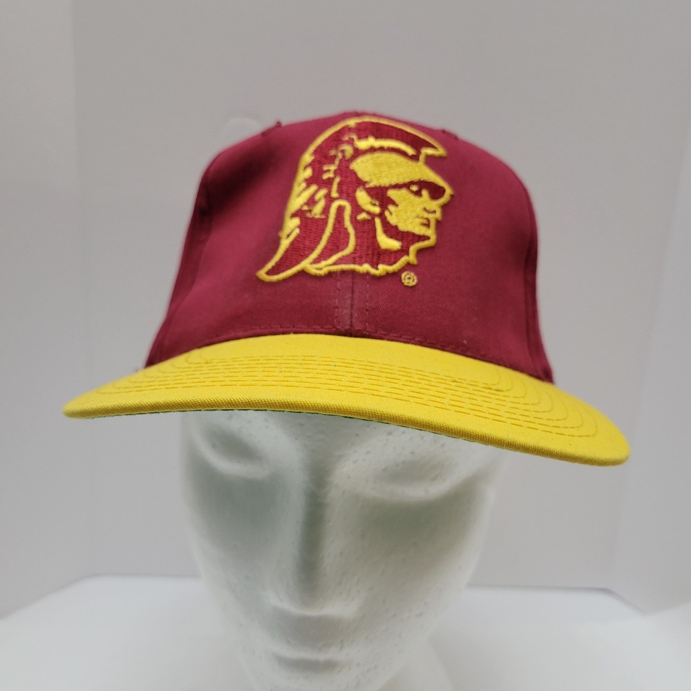 VTG USC Trojans Snapback Hat Sports‎ Specialties Cardinal And Gold Licensed Cap